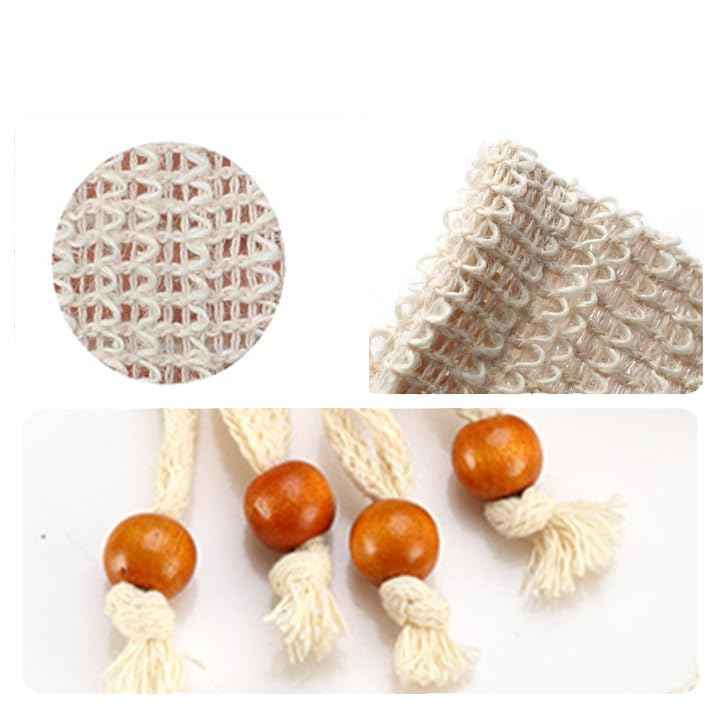 Sopurrrdy 60 Pcs Natural Sisal Soap Saver Bag for Soap Bar Organic Soap Pouch for Exfoliating Lathers and Air Dry Soap Bar Shower