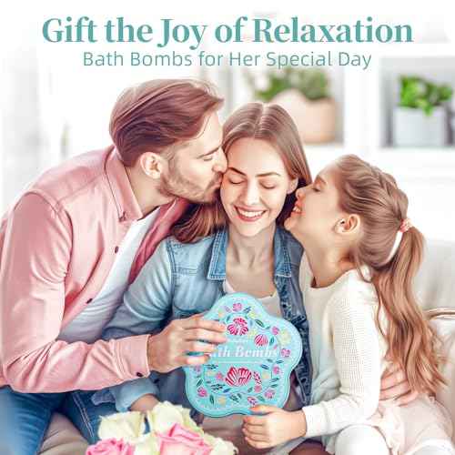 Bath Bomb Gift Set ? 10 Handmade Bath Bombs with Natural Ingredients, 5 Aromatic Scents, Relaxing Spa Bombs for Women, Men, and Kids, Best Birthday Gifts for Stress Relief and Relaxation