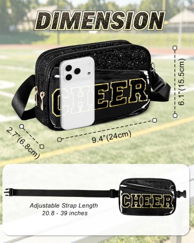 Glitter Cheer Bag with Chenille Letter - Dual Compartment Sling Bag