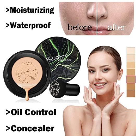 Air Cushion CC Cream Foundation with Mushroom Sponge Puff
