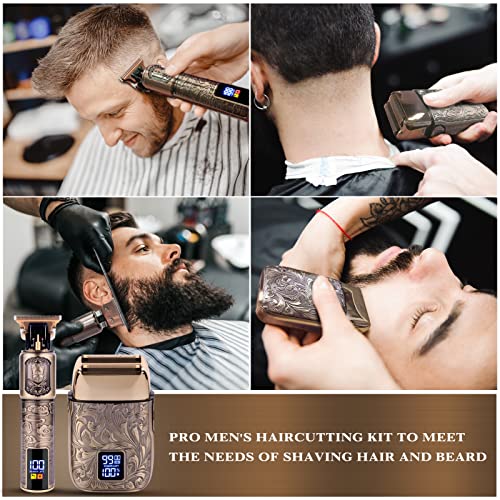 Ufree Professional Hair Clippers Set T Blade Hair Trimmers and Electric Shavers for Men Cordless Beard Trimmers, Hair Liners Clipper Electric Razor, Men¡¯s Grooming Kit with 4 Guards