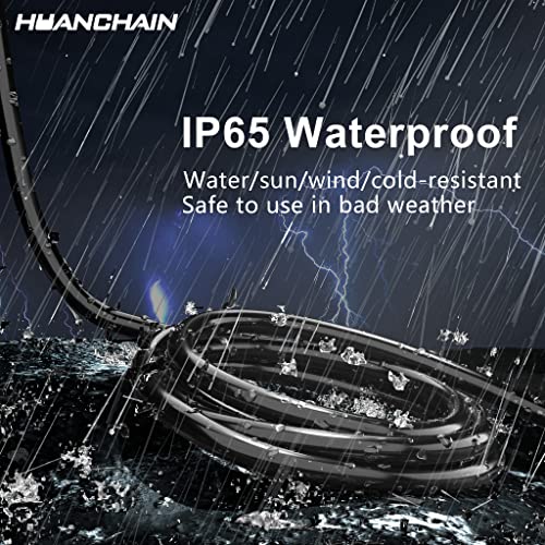 HUANCHAIN Indoor Outdoor Black Extension Cord 15 ft Waterproof, 16/3 Gauge Flexible Cold-Resistant Appliance Extension Cord Outside, 13A 1625W 16AWG SJTW, 3 Prong Heavy Duty Electric Cord, ETL