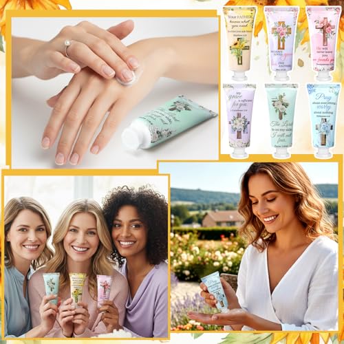 72 Pcs Christian Gifts Bulk for Women Mother's Day Cross Hand Cream Travel Size Easter Bible Verse Gifts Jesus Religious Scripture Faith Party Favor for Sunday Prayer Church Women Mom Teacher