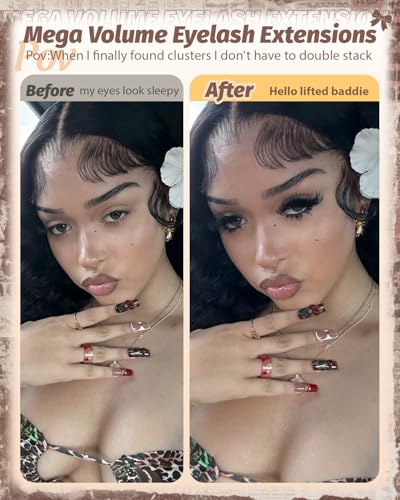 260D Fluffy Lash Clusters 12-24mm D Curl Faux Mink
