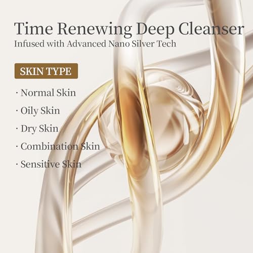 Lauric Acid Pore Deep Face Wash, Cleansing Foam, Facial Cleanser,Nano-Silver Technology Daily Facial Cleanser for Sensitive Skin,Korean Skincare£¨4.05 fl.oz£©