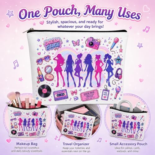 KATSEYE Pop Girl Group Cosmetic Pouch – Canvas Makeup Bag