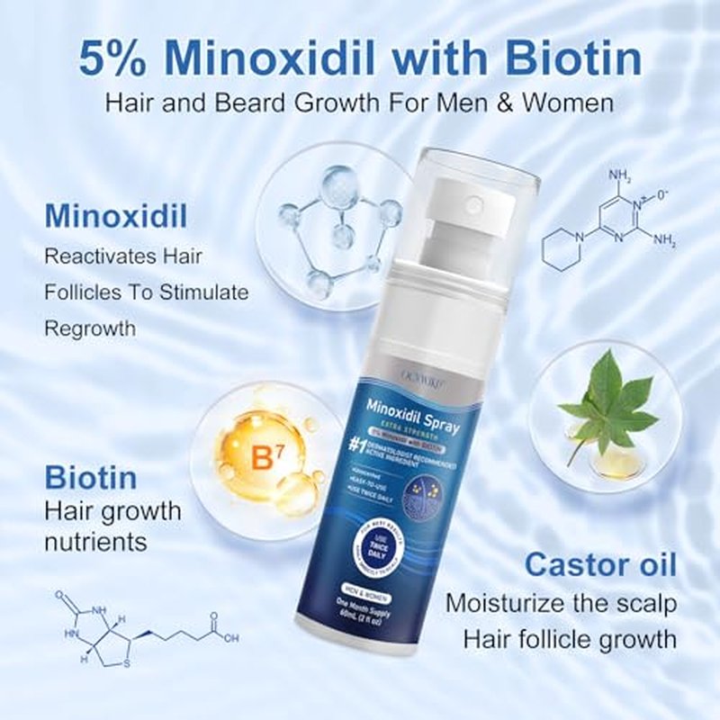 5% Minoxidil Spray for Hair & Beard Growth - 7 Bottles