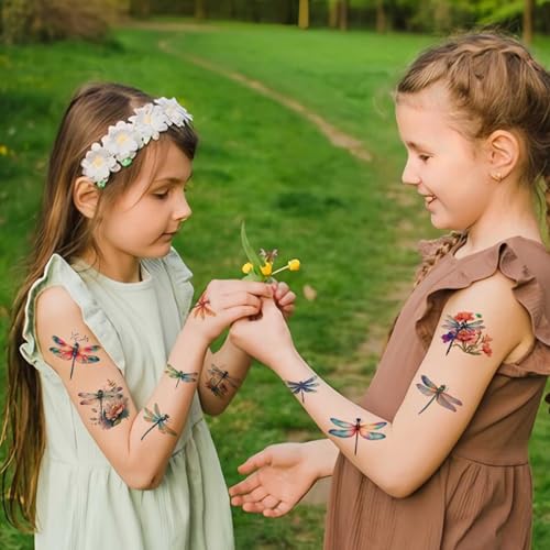 Dragonfly Temporary Tattoos for Kids, 10 Sheet Pack