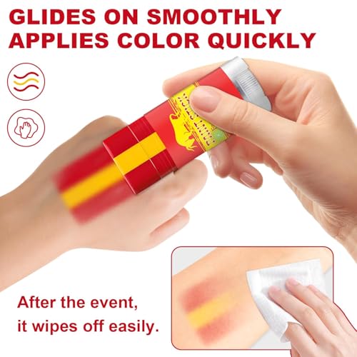 Spain Face Paint Stick - Sweatproof 3-in-1 Colors for Fans