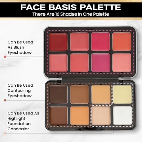 16 Color All-in-One Makeup Palette with Eyeshadow, Blush & Concealer
