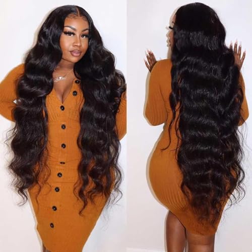 28" Glueless Human Hair Wig 5x5 HD Lace Body Wave Pre Plucked