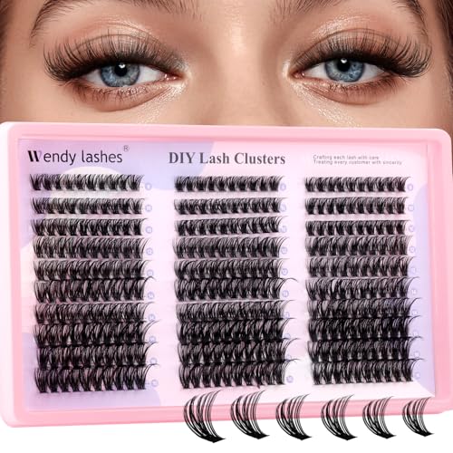 Lash Clusters 60D 300PCS Volume Cluter Eyalshes 9-16mm Wispy Eyelash Clusters Lashes D Curl DIY Lash Exyension Soft Individual Lashes Clusters By WENDY LASHES