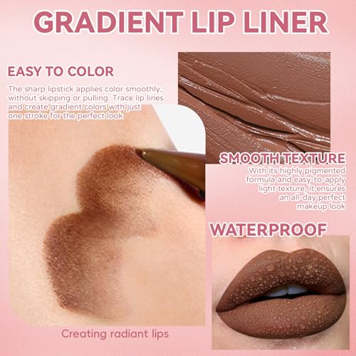 HOSAILY 2-in-1 Lip Liner & Gloss Duo – Nude Peach Plumping Kit