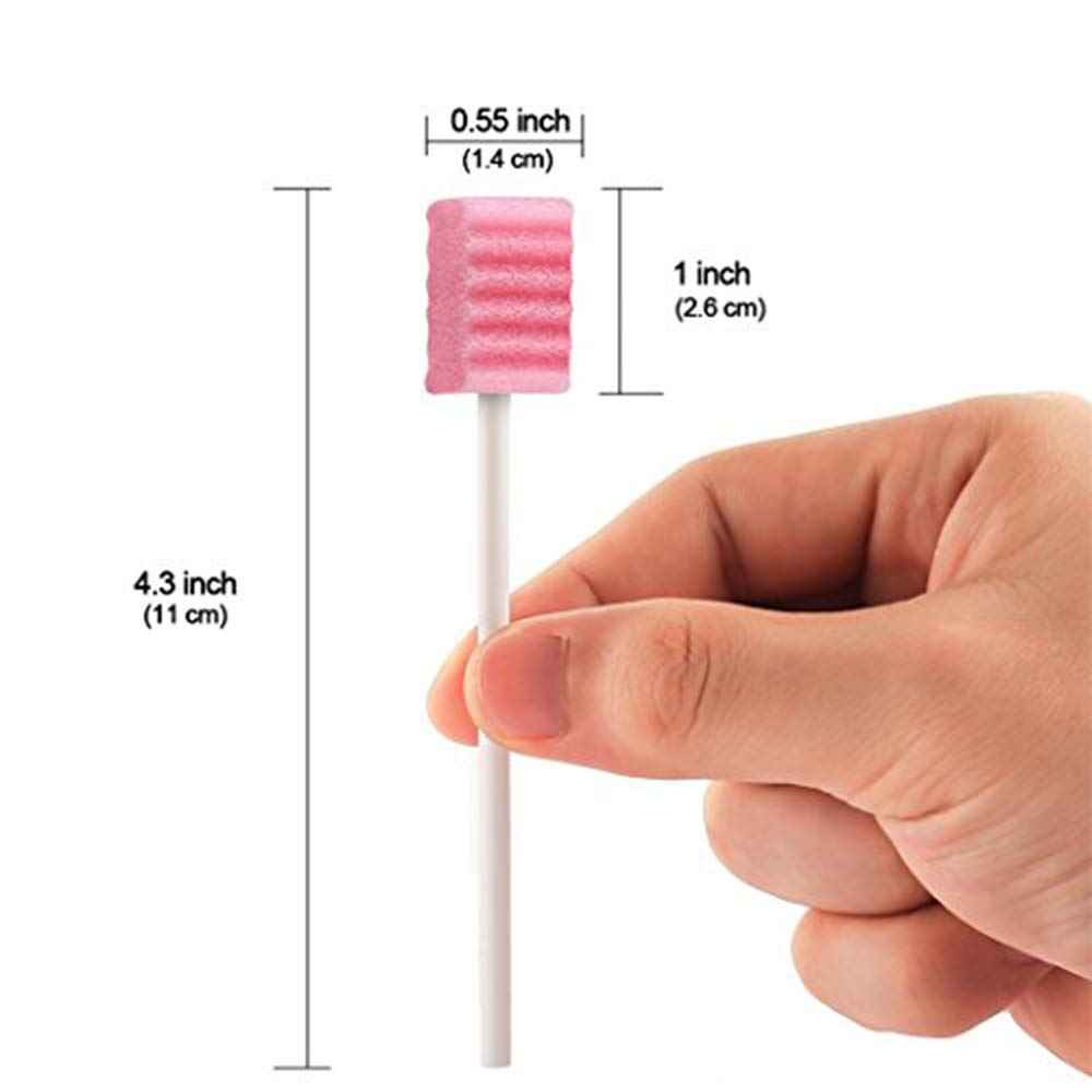 Disposable Oral Swabs, Sterile Dental Sponge Swabsticks Unflavored for Mouth & Gum Cleaning (250 Pack/box)