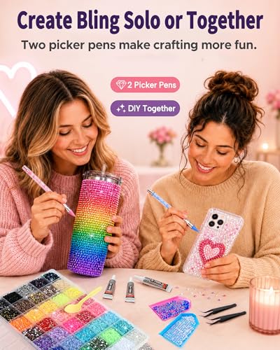 Bedazzling Kit 50,000 Rhinestones - 40 Colors with Glue & Tools