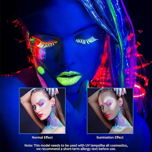12pc Glow In The Dark UV Face Paint Kit for Party & Cosplay