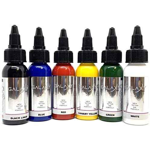 GALAXY INK - Tattoo ink - KIT BASIC COLORS 1oz (30ml) - 6 Units