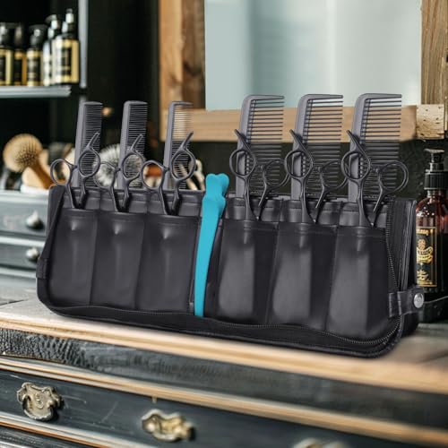 Hair Stylist Scissor Holder Pouch – Black PU Leather Case
