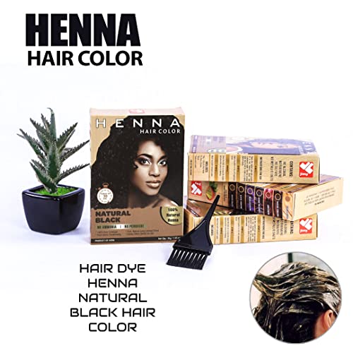 Henna Hair Color Black - Semi Permanent Powder, 30 Minute, Chemical Free