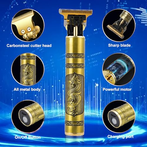 Cordless T Blade Hair Clipper Trimmer for Men, USB Rechargeable