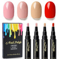 Quick Dry Water-Based Nail Polish Pen Set - 4 Color DIY Nail Art Kit
