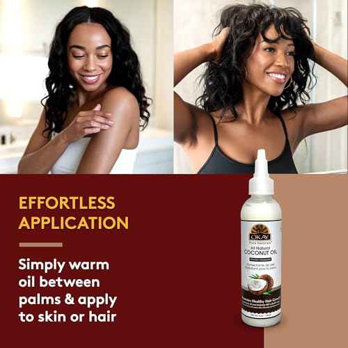 Okay 100% Pure Coconut Oil for Hair & Skin - Coconut Oil for Women & Men, Perfect for Body, Face, Natural Massage Oil & Moisturizer - 4 Fl Oz Squeeze Bottle (Pack of 2)