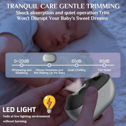 Electric Nail Clipper for Seniors & Kids, 2-Speed with LED Light