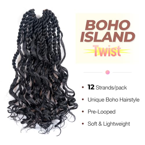 ToyoTress Boho Island Twist Crochet Hair 12 Inch 8 Pack