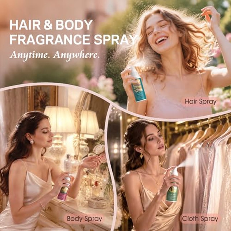 AMOADO Hair & Body Perfume Mist Set - Travel Size Trio Gift Set