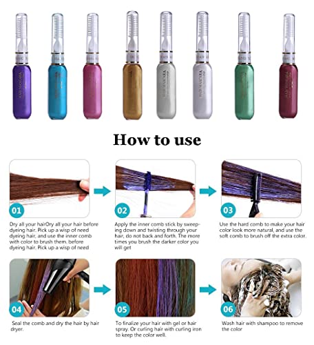 Washable Temporary Hair Mascara - Non-Toxic Silver Gray Hair Dye