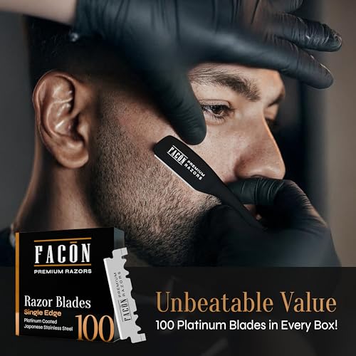 Fac?n Straight Razors for Men - Professional Barber Straight Edge Razor Kit with 100 Blades,Japanese Stainless Steel Barbero Shaver for a Smooth & Precise Shave, Premium Barber Razor for Men's Shaving