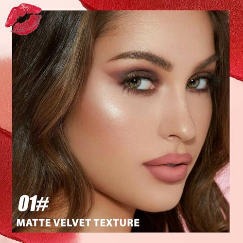 BINGBRUSH 2in1 Matte Lip Liner and Lipstick Combo, Lipsticks for Women, Longwear Waterproof Lip Liner Pencil, Matte lipstick Smudge Proof lipstain, Women's Long Lasting Lip Makeup (01#Rose Latte)