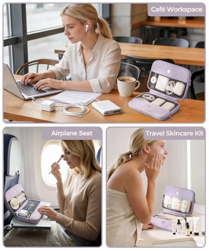 Preppy Makeup Bag with Detachable Pouches & Clear Panel