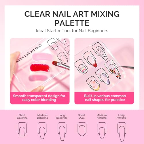 MelodySusie 2Pcs Nail Art Practice Palette with Spatula - Clear Acrylic Set