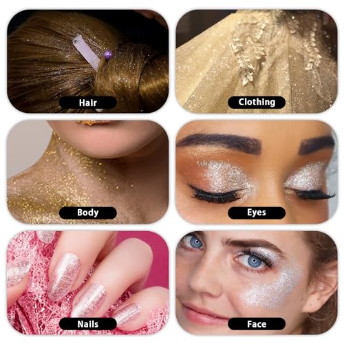 Meilury Pink Glitter Body & Hair Spray - Holographic Highlighter Powder (03# Pink)