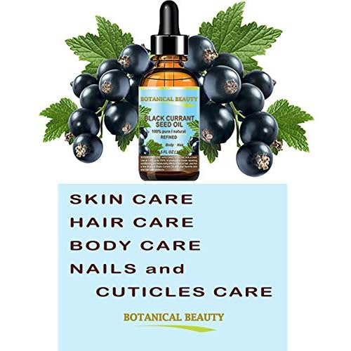 Botanical Beauty BLACK CURRANT SEED OIL. 100% Pure Natural Undiluted Refined Cold Pressed Carrier Oil for Skin, Hair, Lip and Nail Care (4 Fl Oz)