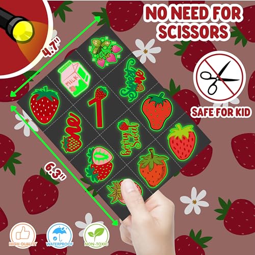 96-Piece Strawberry Temporary Tattoos for Kids Birthday Party