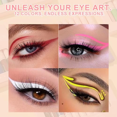 12 Colors Waterproof Liquid Eyeliner Set