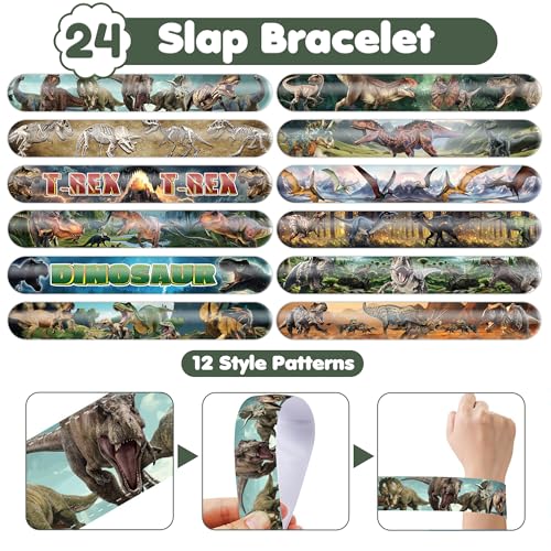 Dinosaur Party Favors 72 Pack - Slap Bracelets & Tattoos