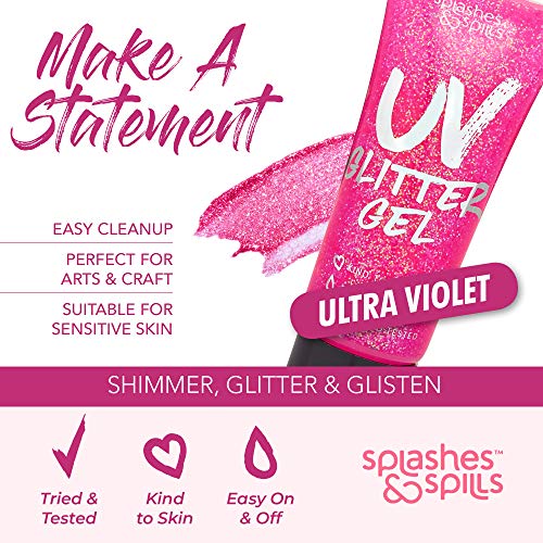 UV Glitter Body Paint Gel - 4 Colors Glow Set