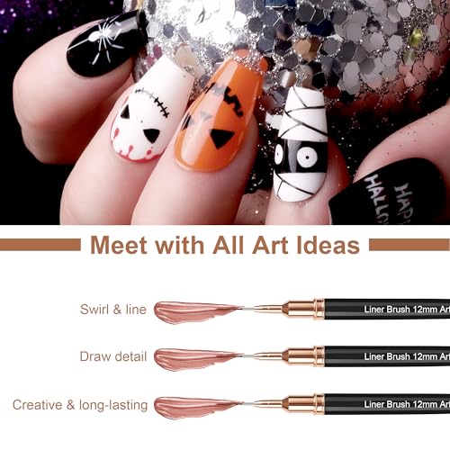 Artdone Metallic Nail Liner Brush Set, 5 Sizes (5-25mm)