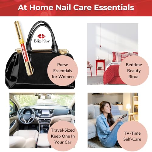 Bliss Kiss | 1 Fragrance Free | Nail Oil Cuticle Pen w/Vitamin E & Jojoba?Nail Strengthener Nail Growth Serum for Brittle Peeling Breaking Thin Nails