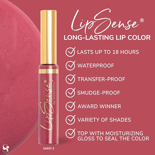 SeneGence LipSense Sassy Z Liquid Lipstick and Glossy Clear Lip Gloss Duo ? 18HR Wear, Hydrating, Waterproof, Transfer-Proof