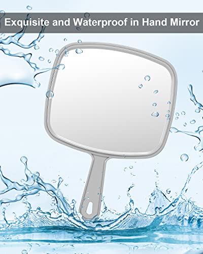 PROTECLE 12.4" x 9" Handheld Salon Mirror - Grey, Hairdressing & Barber Use
