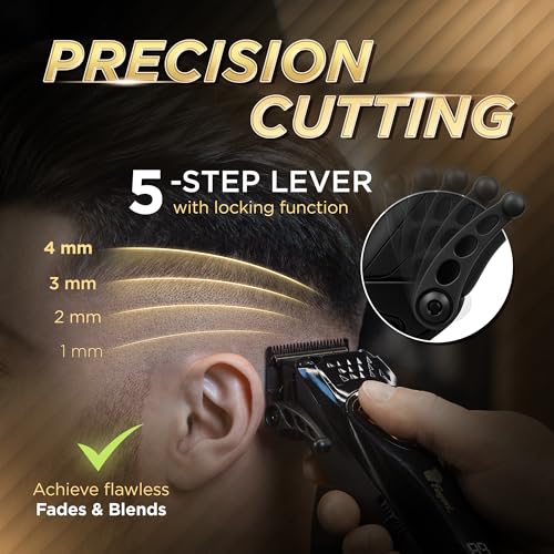 Fagaci Professional Hair Clippers & Trimmer Set - 12000 RPM, DLC Blades, Zero Gap