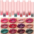 Dulele 12 PCS Diamond Glitter Liquid Lipstick Set, Long Lasting & Non-Stick Cup Metallic Shimmer Matte Full Colour Tinted Lipstick Lip Gloss, Highly Pigmented Shinning Lipstick (Red, M)