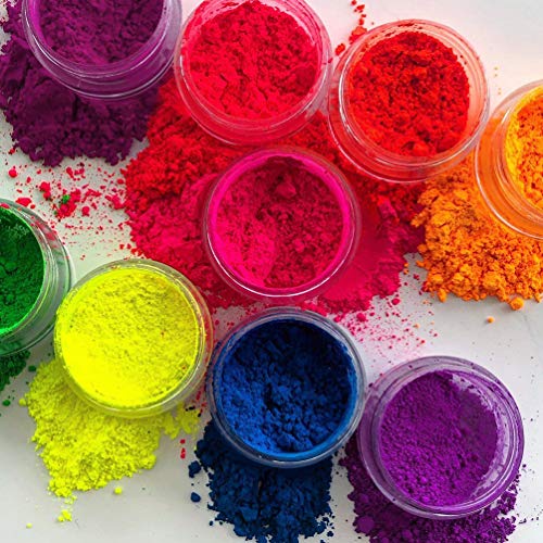Neon UV Reactive Pigment Powder - 6 Colors Blacklight Makeup