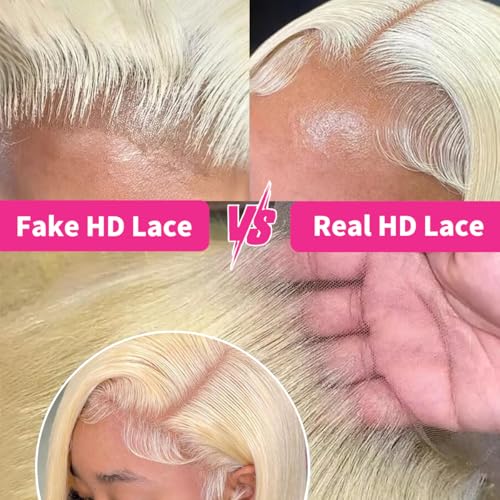 20 Inch 613 Blonde Lace Front Wig Human Hair 200% Density