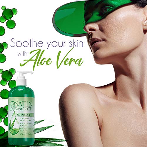 Satin Smooth Waxing Duo: Zinc Oxide Hair Removal Wax and Cool Aloe Vera Skin Soother Gel