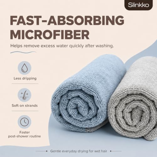 Quick Dry Microfiber Hair Towel Wrap for All Hair Types